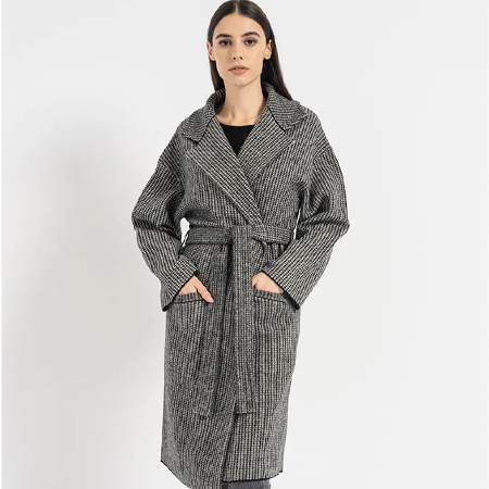 palton dama cu cordon in talie