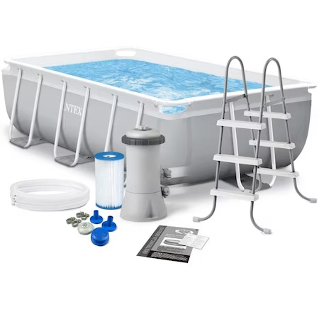 piscina curte cadru metalic