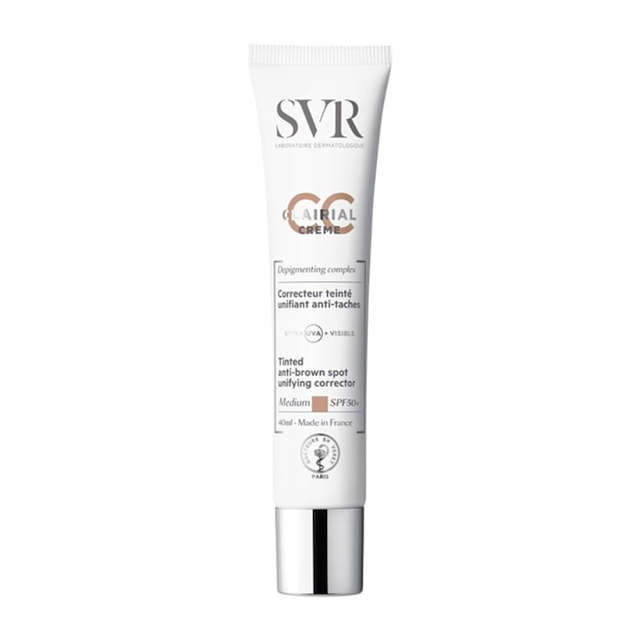Crema SVR Clairial CC SPF50 medium pentru corectarea petelor brune