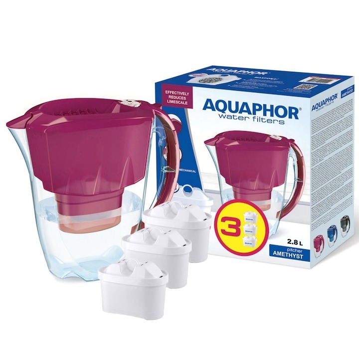Cana filtranta Aquaphor Amethyst cu 3 filtre