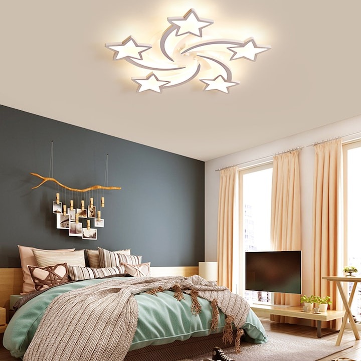 Lustra LED cu telecomanda alb variabil intensitate reglabila