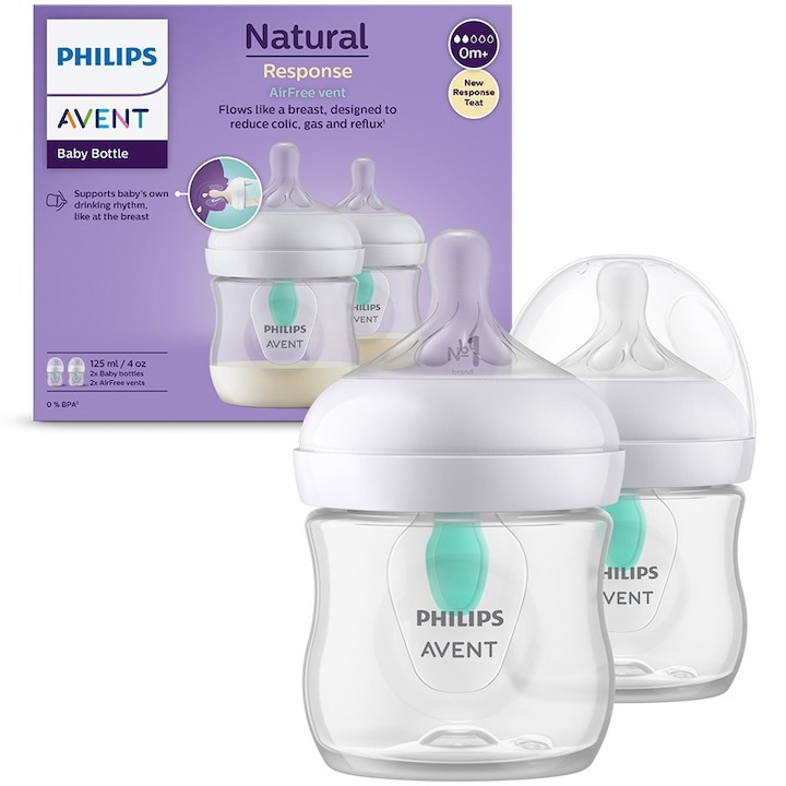 Biberoane Philips Avent Natural Response SCY670/02, cu dispozitiv anticolici AirFree