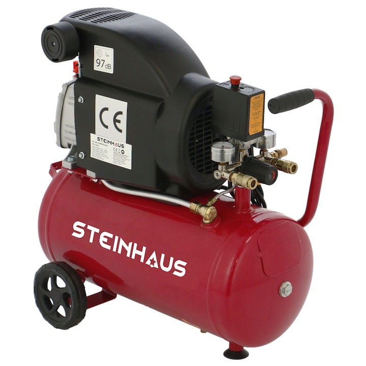Compresor aer Steinhaus PRO-COM24 24L 1500W 2CP 8bar 206l/min