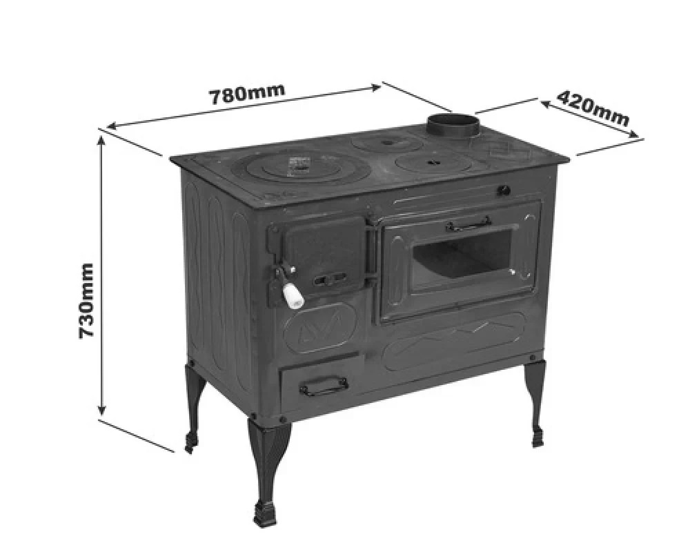 Soba pentru gatit Evotools Andra 679736 cu plita fonta si cuptor