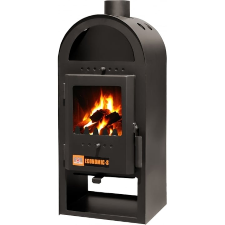 Soba samotata pe lemne STRONG cu geam de sticla 5 kW